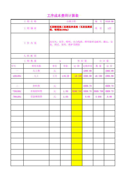 3410.06隧道施工监测监控系统(瓦斯监测系统,每增加100