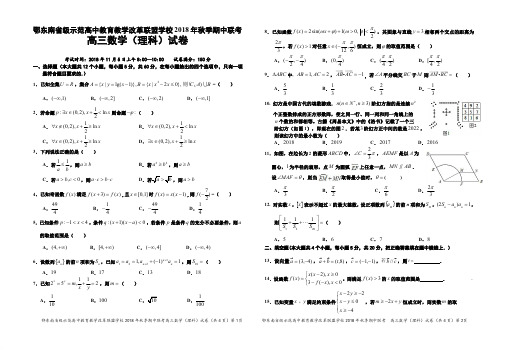 湖北省颚东南省级示范高中2019届高三上-期中理科数学试卷(pdf版,有答案)(精选)