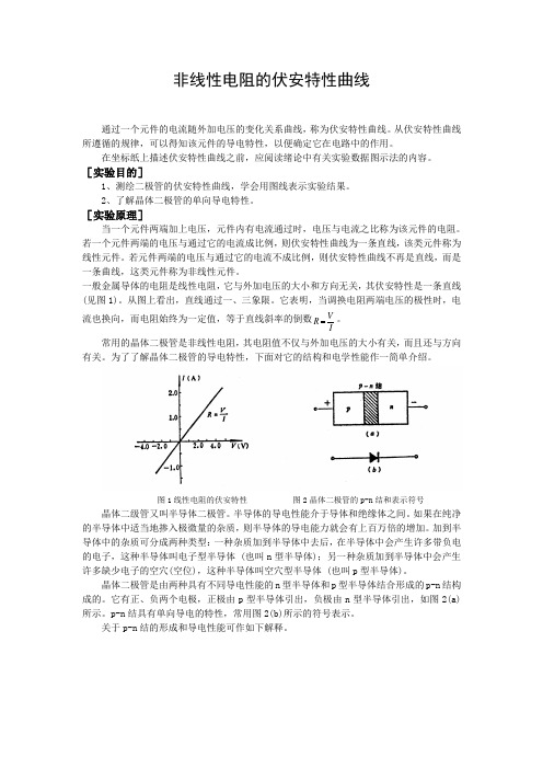 非线性电阻的伏安特性曲线