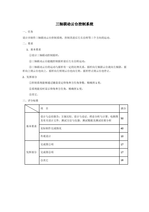 三轴联动云台控制系统