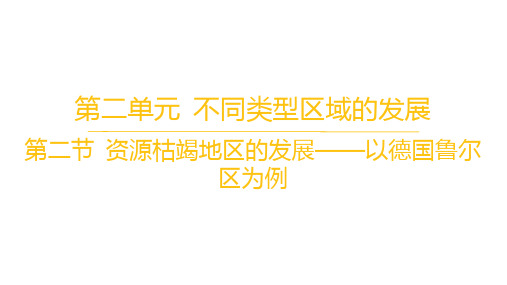 鲁教版高中地理选择性必修2区域发展 第二单元 第二节 资源枯竭地区的发展——以德国鲁尔区为例