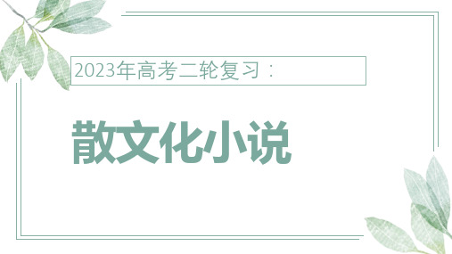 2023届高考语文二轮复习：散文化小说 课件19张