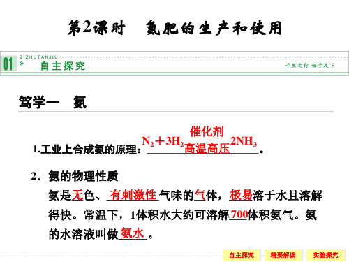 高一化学苏教版必修一4-2-2氮肥的生产和使用