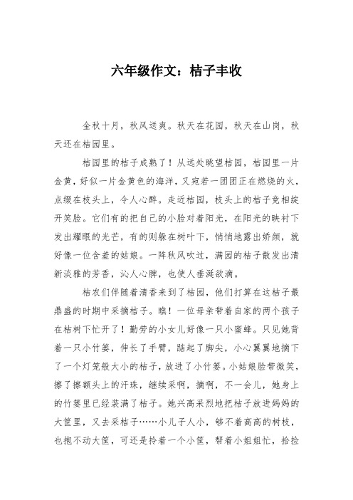 六年级作文：桔子丰收