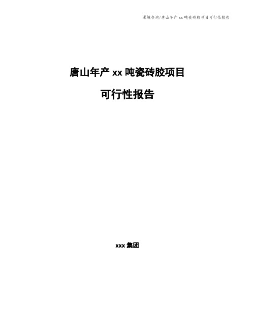 唐山年产xx吨瓷砖胶项目可行性报告