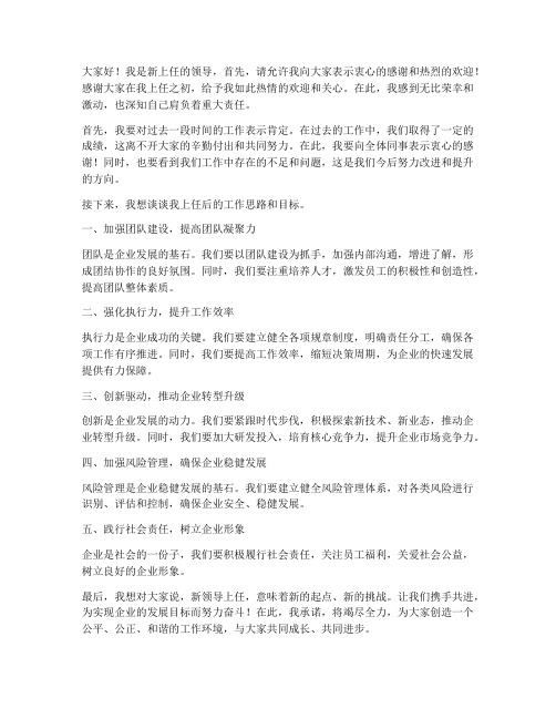 新上任的领导见面会发言稿