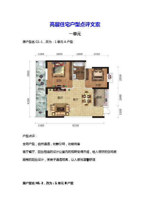 高层住宅户型点评文案