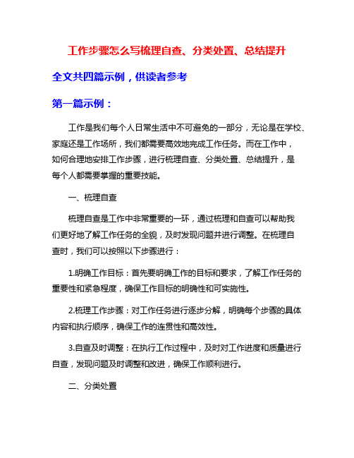 工作步骤怎么写梳理自查、分类处置、总结提升