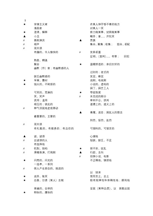 新编大学英语4 单词默写表