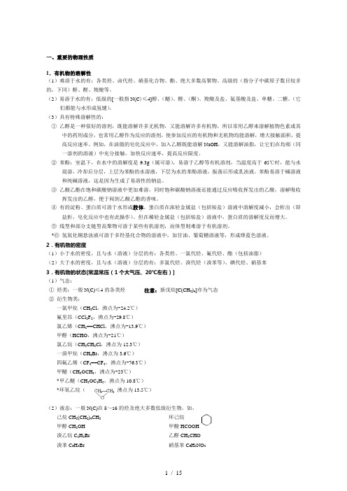 化学选修5有机化学基础知识点整理