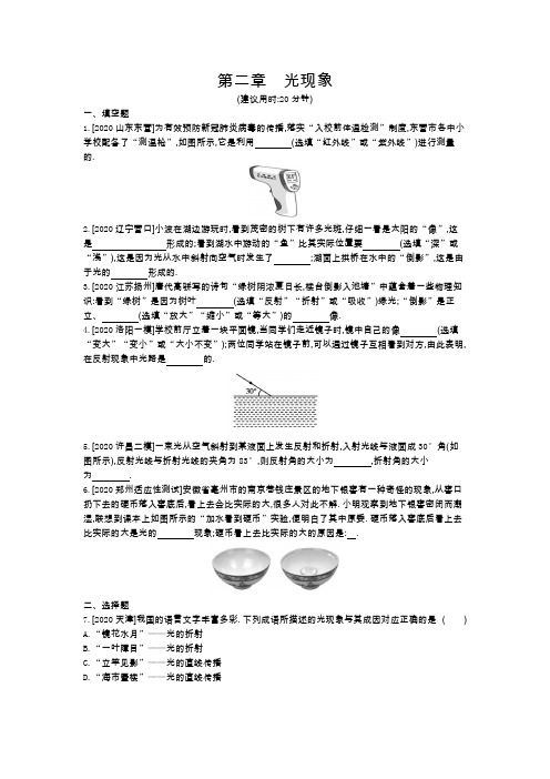 2021年中考物理复习    第二章光现象