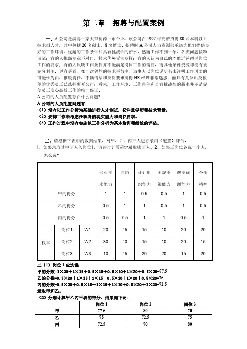 【VIP专享】第二章 招聘与配置案例及答案