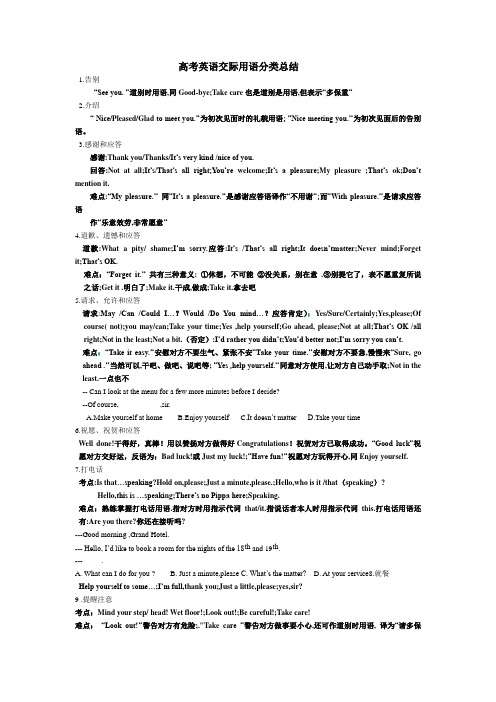 高考英语交际用语分类总结