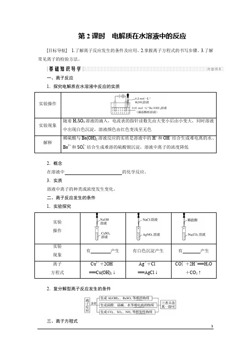 第2课时 电解质在水溶液中的反应