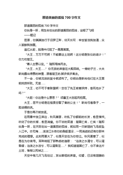 那道美丽的弧线700字作文