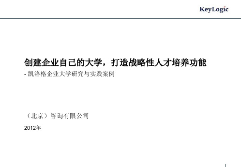 凯洛格企业大学研究与实践案例——零基础搭建培训体系全流程课件PPT