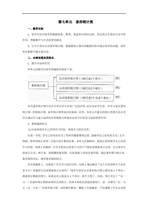 四年级数学上册7《条形统计图》单元分析素材新人教版