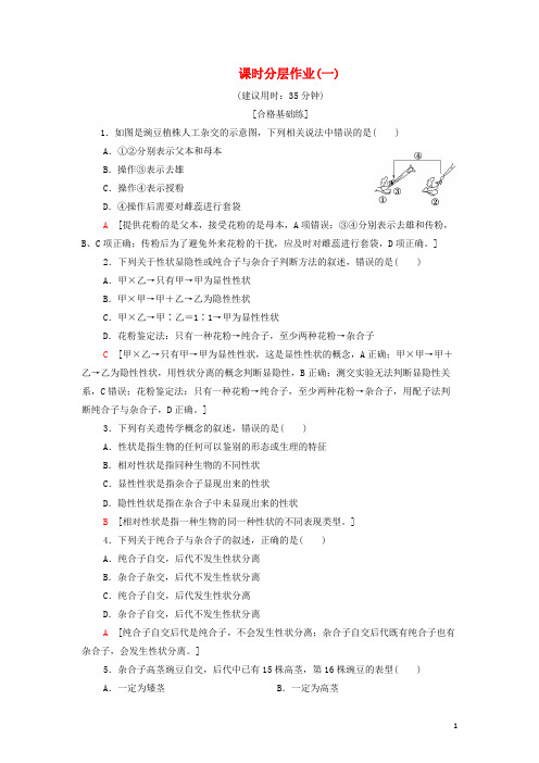 2020人教版新教材必修第二册高中生物同步限时练习全册共19份