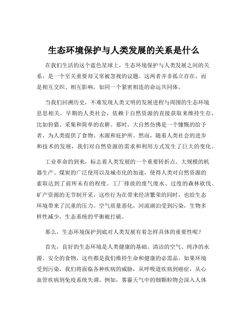 生态环境保护与人类发展的关系是什么