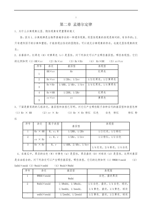 遗传学课后习题及答案-刘祖洞