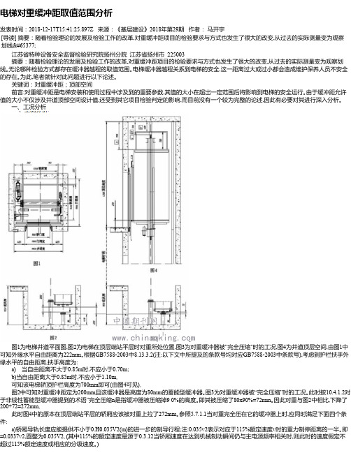 电梯对重缓冲距取值范围分析