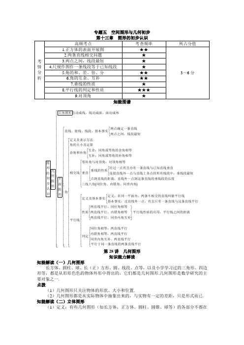 【人教版】中考数学:第13章《图形的初步认识》知识点精讲