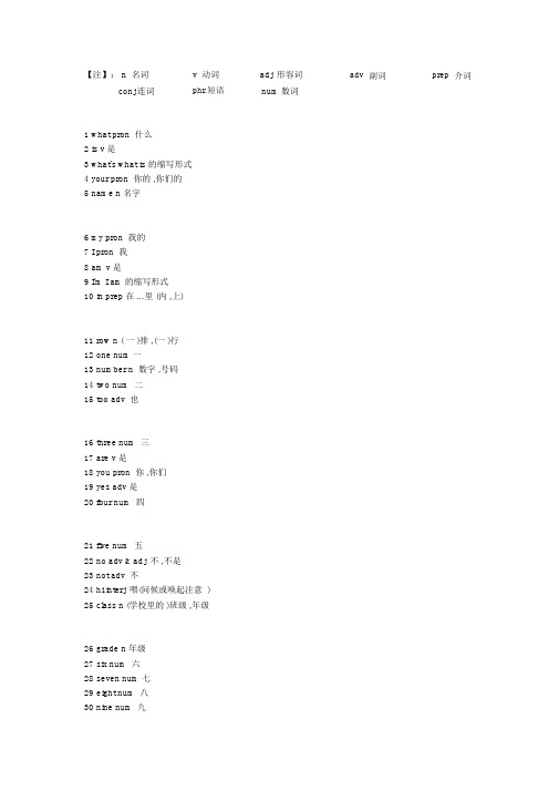 中小学英语必会1000词