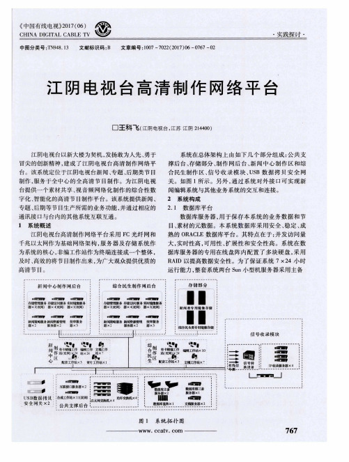 江阴电视台高清制作网络平台