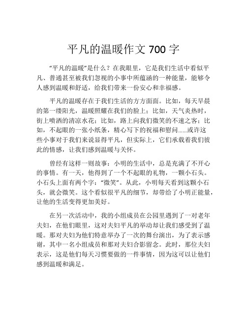 平凡的温暖作文700字