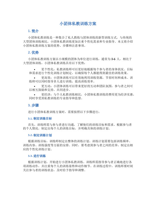 小团体私教训练方案