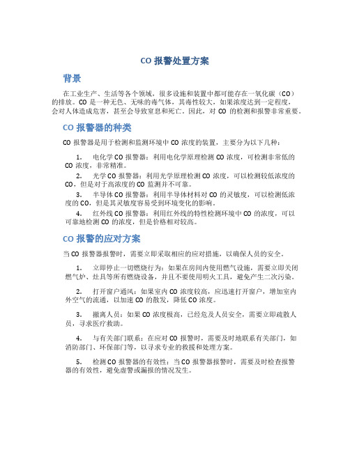 co报警处置方案