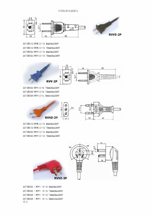 中国标准电源插头