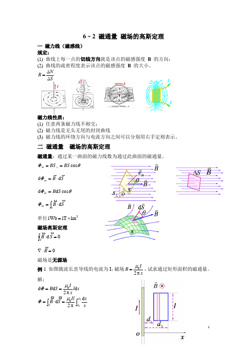 6-2磁通量 磁场的高斯定理