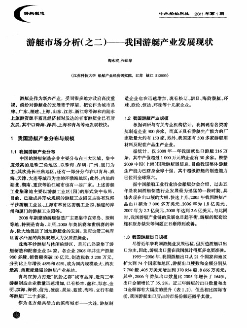 游艇市场分析(之二)——我国游艇产业发展现状