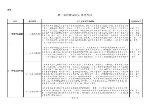 城市共同配送试点典型经验【模板】