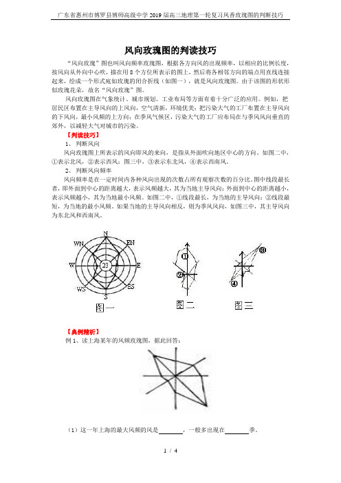 广东省惠州市博罗县博师高级中学2019届高三地理第一轮复习凤香玫瑰图的判断技巧