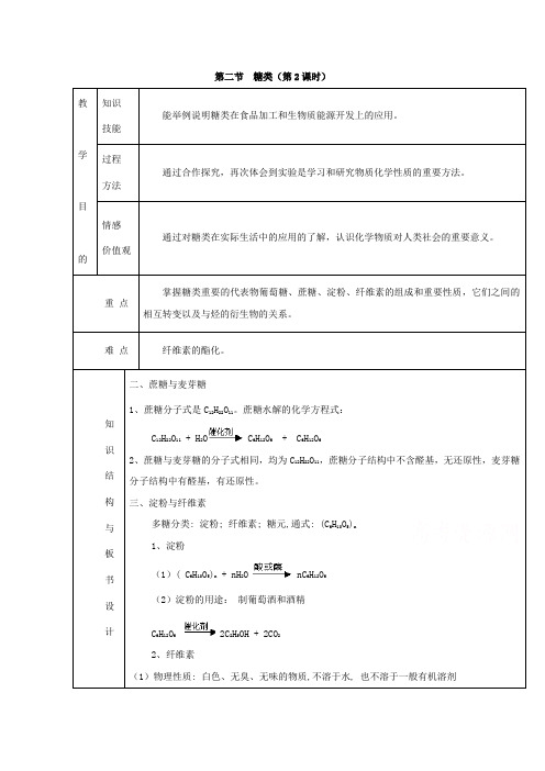 高二化学同步精品课堂选修5专题4.2.2糖类2教学案