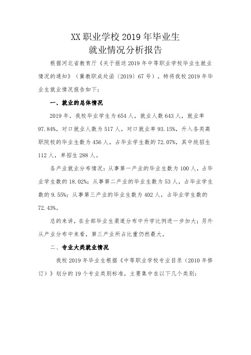 毕业生就业情况分析报告2019