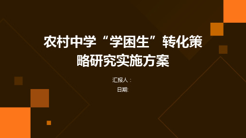 农村中学“学困生”转化策略研究实施方案