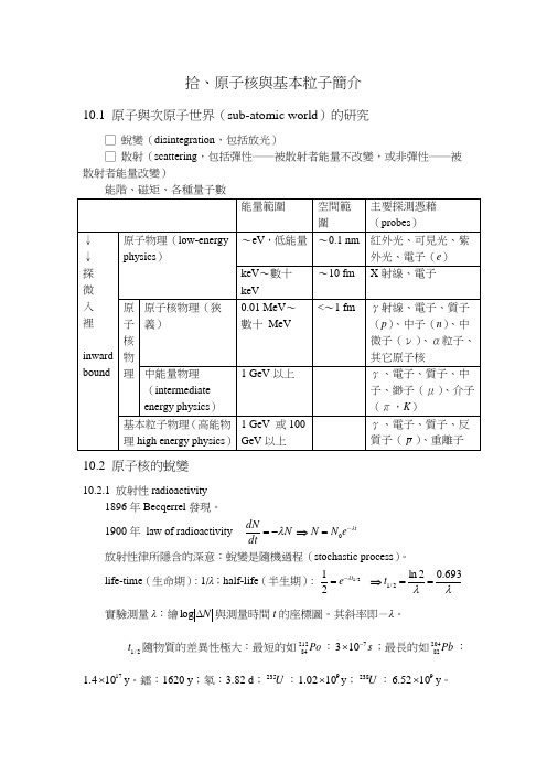 10 原子核予基本粒子